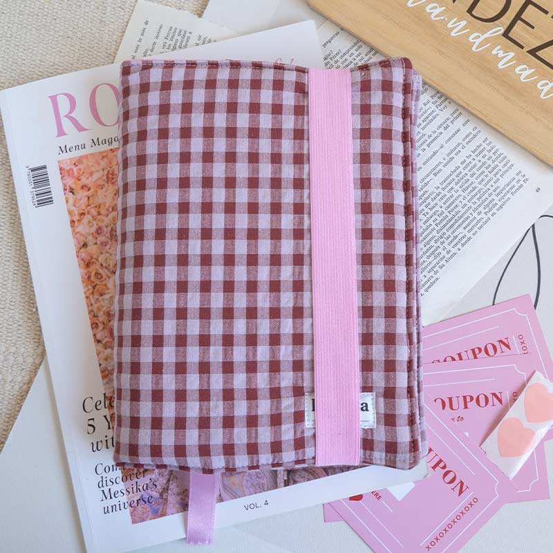 funda tapa para libro en vichy seersucker