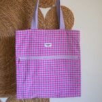 Bolso vichy seersucker en color arandano