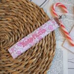 Llavero Bordado Flores rosas