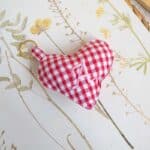 Charm Llavero corazón Vichy cereza