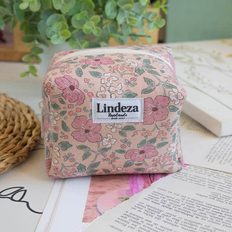 estuche neceser mini flores