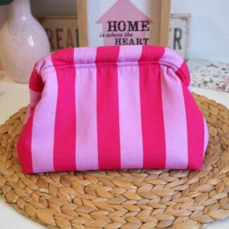 clutch neceser bolso de mano rayas fresa