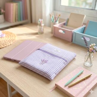 FUNDA PARA IPAD EN TEJIDO VICHY