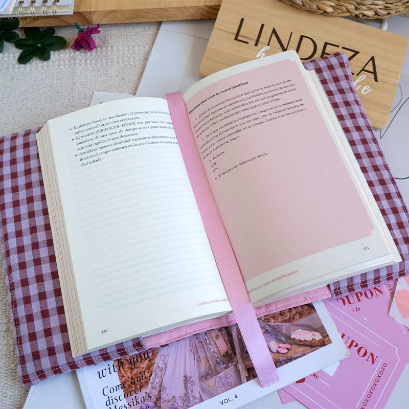 Funda Tapa para Libro normal (22-23cms alto) FRAMBUESA - Imagen 2