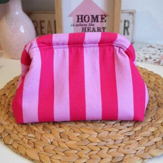 clutch neceser bolso de mano rayas fresa