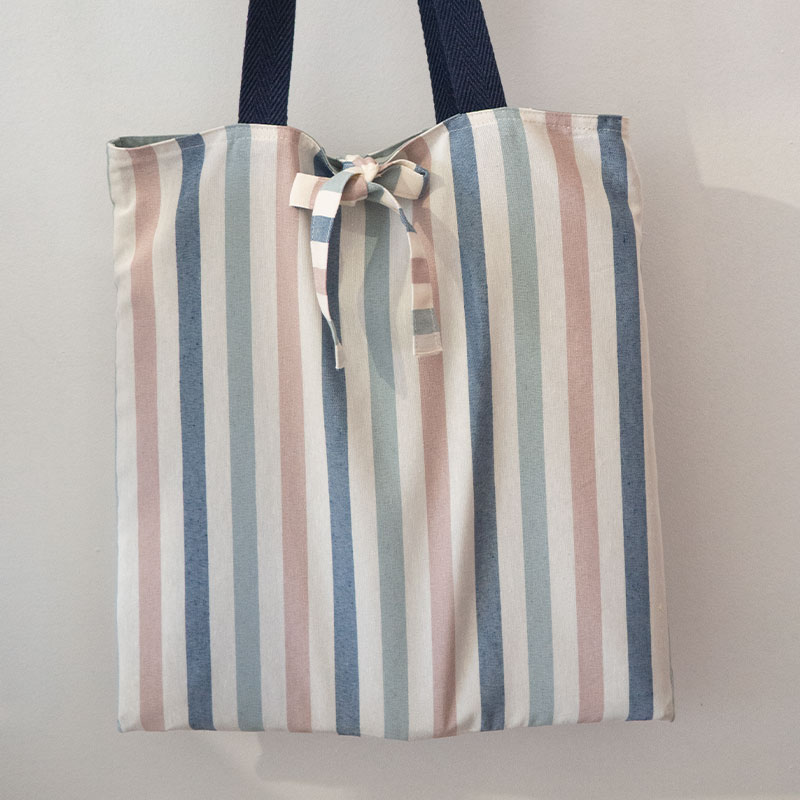 Bolso de tela tote bag en diseño de rayas conil