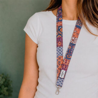 lanyard de tela para llaves ikigai